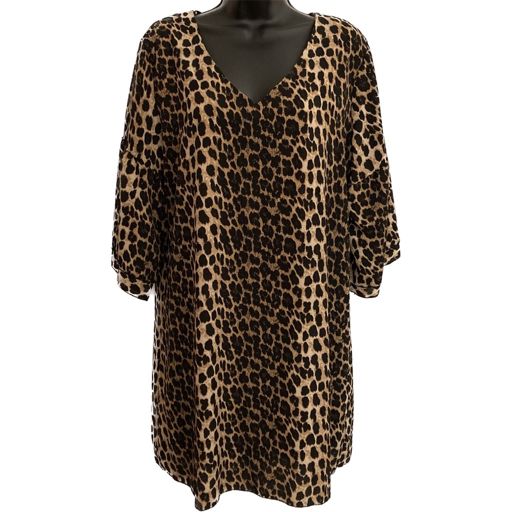 NEW Leopard Sheath Cocktail Dress Animal Print Sexy Formal Designer Resortwear - Picture 3 of 17